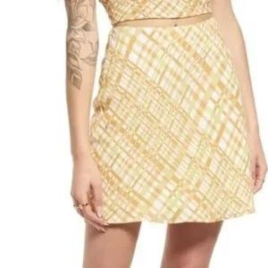 Brass Plum Plaid Mini Skirt NWT